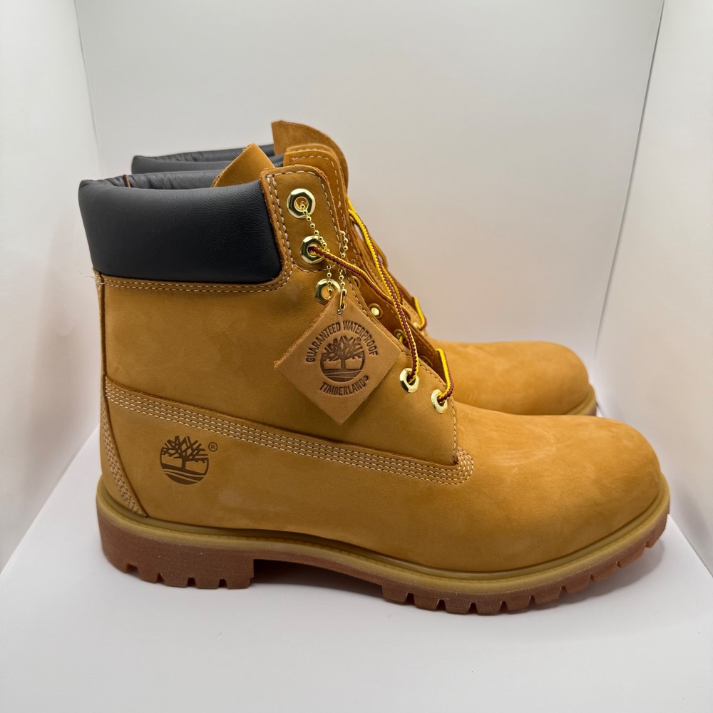 Timberland Men's Classic 6" Padded Waterproof Wheat Nubuck Leather Boot-Size 11W - Picture 3 of 9